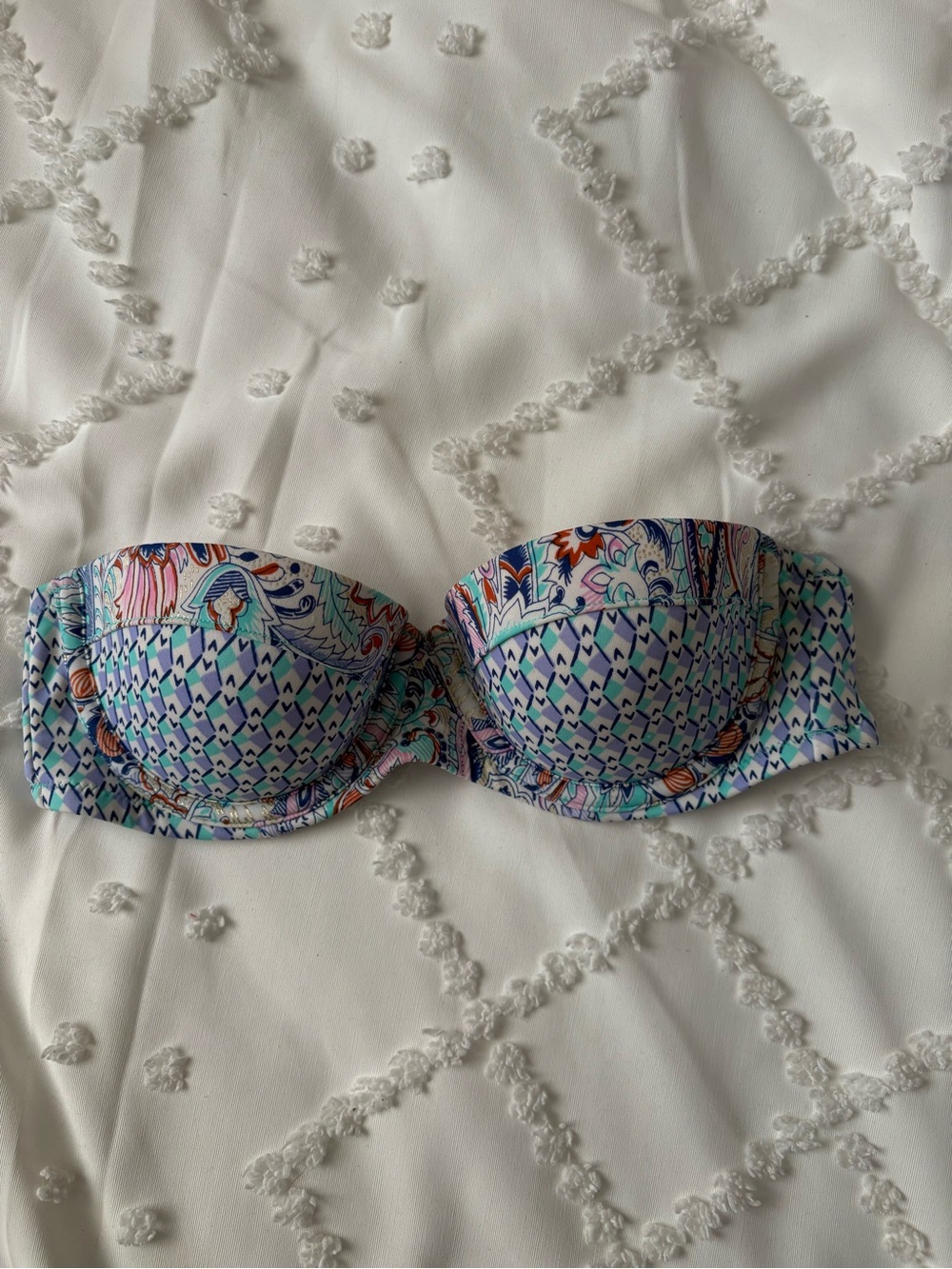 Victoria's Secret Multicolor Printed Strapless Bandeau with removable straps